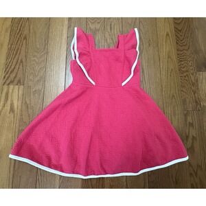 Janie Jack Jacquard Dress Girls Size 5  Bright Pink Size Easter Party